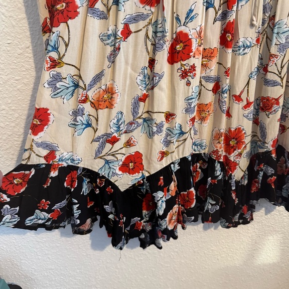 Patrons of Peace Floral Bohemian Dress Red Cream Blouson Long Sleeve S - Picture 7 of 13